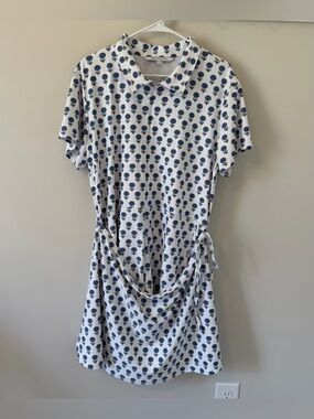 Smith & Quinn Ivy Athletic Dress Mini Bloom Blue Floral Wrap Tie Shorts Size XXL